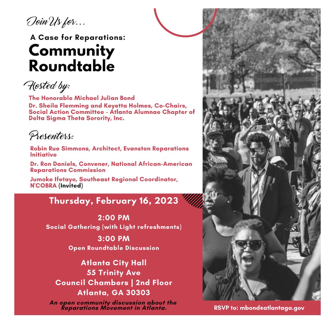 CEkongjr's tweet photo. P.S.A. for those of you who resides in Atlanta.

#Reparations4ADOS https://t.co/gK7lDmtKCz