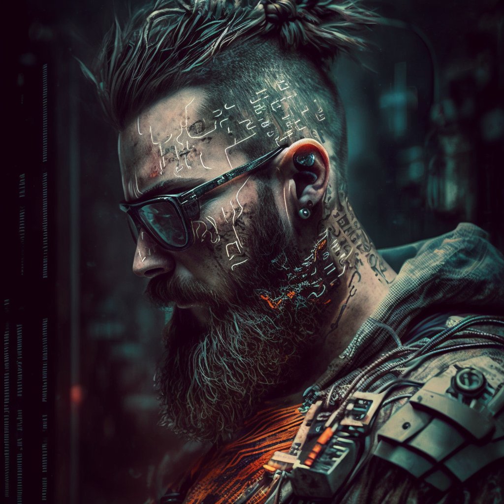 nesergius's tweet image. Brutal men with beards in cyberpunk style [v5]

#brutalmen #cyberpunk #beardsmen #art #nft #ArtDesigner #ArtDesign #Midjourney #midjourneyV4