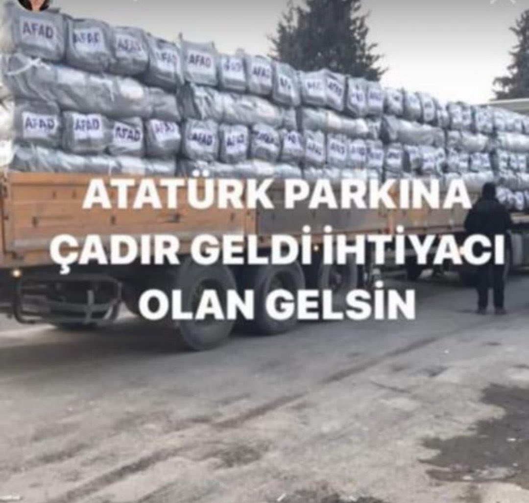 🚨 Kahramanmaraş merkez Atatürk Parkı'na çok sayıda çadır geldi.