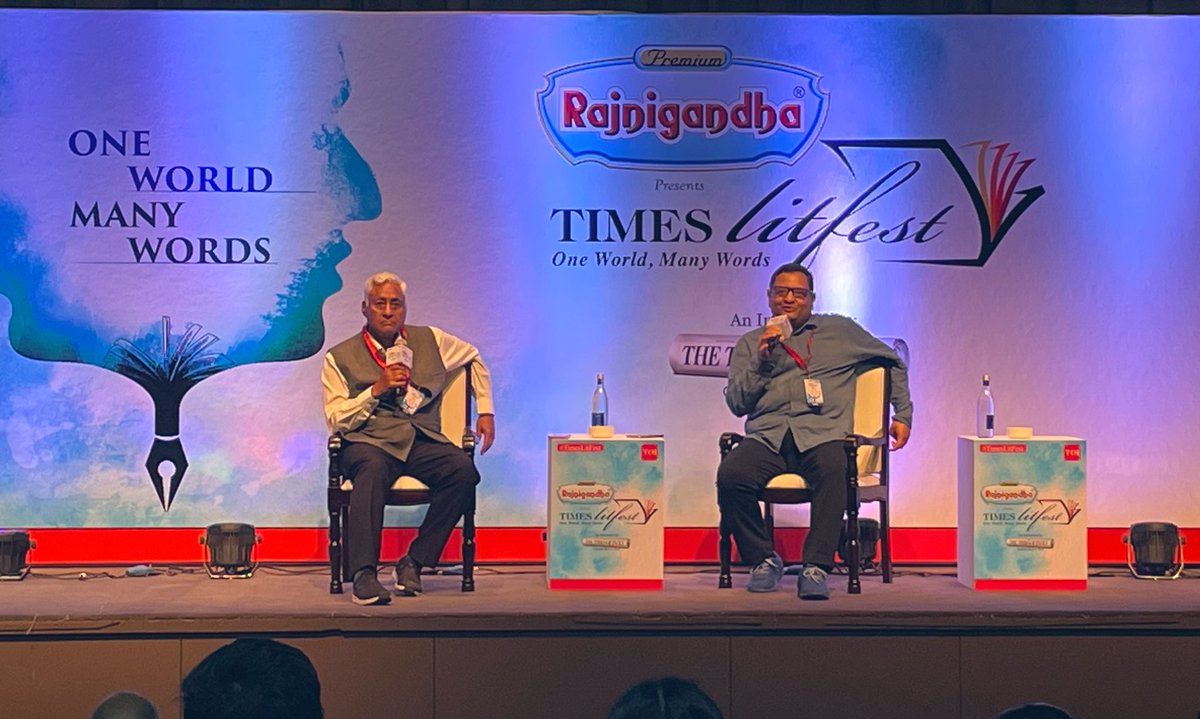 HarperCollinsIN's tweet photo. In conversation with @Udayanmitra65, sports journalist @pradeepmagazine discusses his life as documented in his riveting memoir, #NotJustCricket.

#TimesLitFest #TLFDelhi2023 #TimesDelhiLitFest @TimesLitFestDel https://t.co/MHVPA0hOdR
