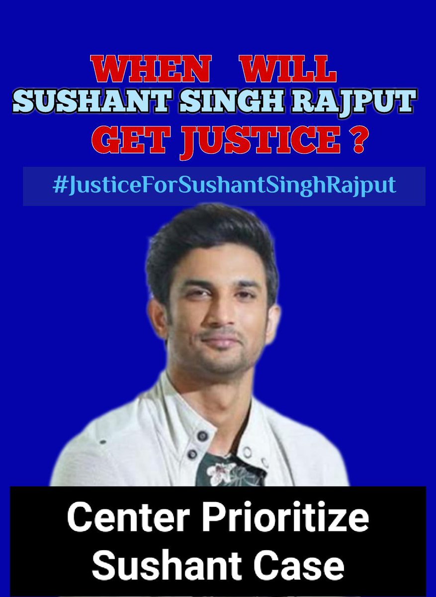 Center Prioritize Sushant Case
<a href="/PMOIndia/">PMO India</a>
<a href="/HMOIndia/">गृहमंत्री कार्यालय, HMO India</a> 
<a href="/rashtrapatibhvn/">President of India</a> 
<a href="/pradip103/">Pradeep Bhandari(प्रदीप भंडारी)🇮🇳</a> 
<a href="/republic/">Republic</a>