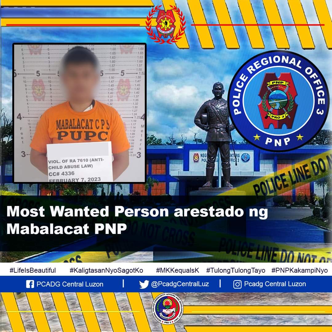 LuzonPcadg's tweet photo. Tingnan: Most Wanted Person arestado ng Mabalacat PNP 

Arestado ang isang suspek sa kasong paglabag sa RA 7610 (Anti – Child Abuse Law) ng pinagsanib na pwersa ng Mabalacat CPS, Javier MPS

Para sa buong detalye:👇👇👇
https://t.co/g3XZfG8eY7 https://t.co/D1Sw0CzY4F