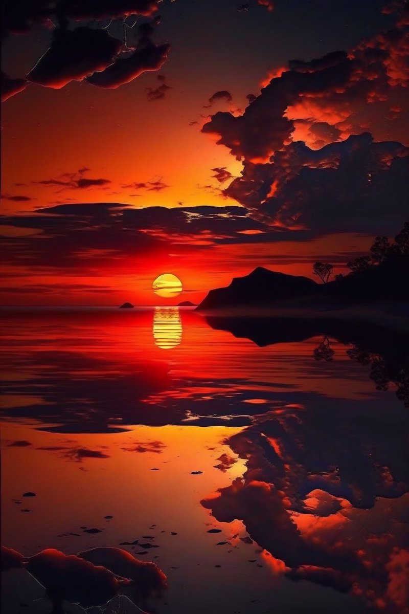 questionsnake's tweet image. 燃えるような夕暮れって多分こんな感じだろうね
#midjourney #AIart　#AIART大喜利