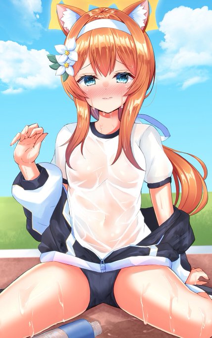 びしょ濡れ体操服マリーちゃん💧💧
#ブルアカ 
#BlueArchive 