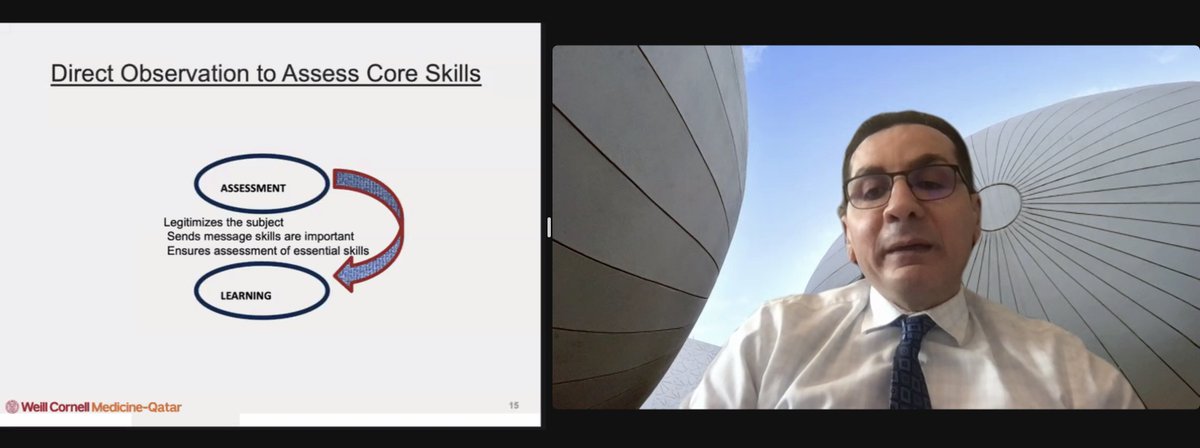 cpd_wcmq's tweet photo. @acgme @boedudley @NashMedPed @AmalKhidir1 @maimahmoud05 @Arakabmd @ZahirovicSumeja @VanderbiltU @WCMQatar Dr. Amine Rakab (@Arakabmd) explains how guaranteed assessment of core skills makes LEARNING a higher priority for students and residents.
#ACGME23 #FacultyDevelopmentProgram #competencybasedmedicaleducation #medicaleducation #healthcareprofessionals #healthcare #physicians https://t.co/M8rnJU2J45