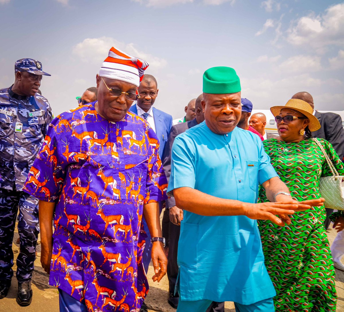 atiku's tweet photo. My team and I just arrived in Umuahia on a mission to Recover Nigeria. We look forward to a great rally. -AA #RecoverNigeria https://t.co/rg1GOxfN9M
