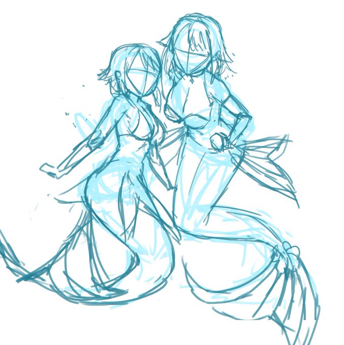 初期ナナちゃんと現行ナナちゃんの人魚絵
※10周年記念パート2 