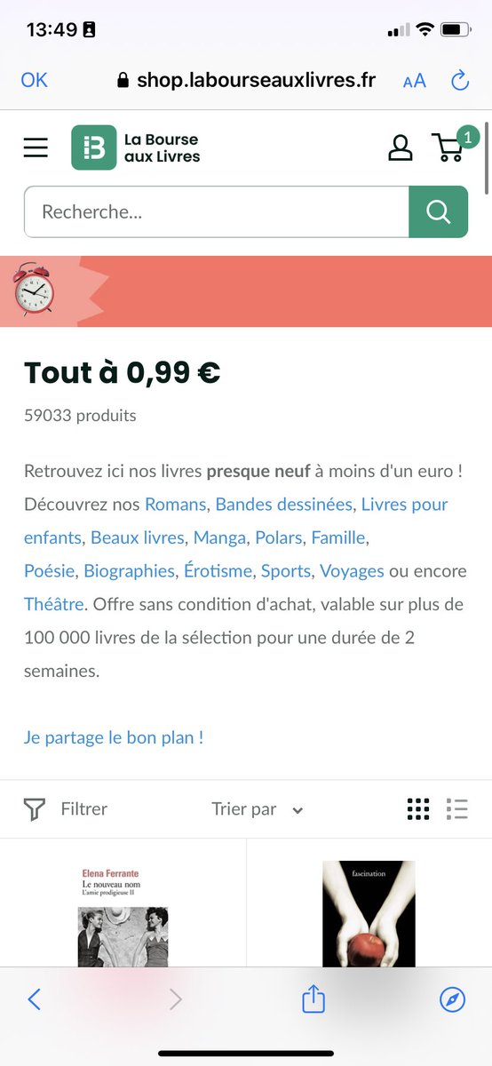 kamehasasg's tweet photo. Pour ceux qui aiment lire et qui n’ont pas trop les moyens 0,99€ les livres sur la bourse aux livres https://t.co/uUxuS0pNnS