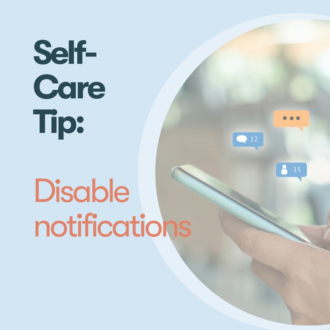 studiobemindful's tweet photo. Offer yourself some self-care by protecting your time says studio BE COO Sara Crolick, 

"I disable almost all notifications on my phone and keep apps like Slack off it completely. It helps minimize digital noise during my non-working hours in a big way." https://t.co/0OdSLqA9KD