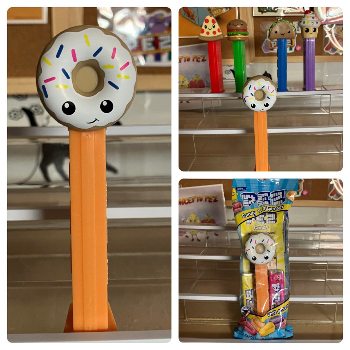 nanoruhodo_demo's tweet photo. PEZ Treatsの内🤩今回ゲットしたドーナツ🍩を😊他のPEZ Treats達🍕🍔🌮🧁と一緒に並べました🤓👍🏻 #pez #ペッツ #pezcollection #pezcollector #pezdispenser #pezディスペンサー #ペッツディスペンサー #peztreats https://t.co/1zpATpXavX