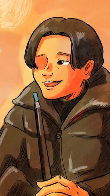 お礼に似顔絵描かせてもらった 
