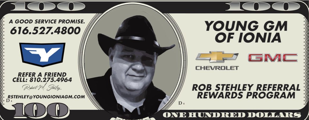 Send in a Friend and Earn $100 if they Purchase from me.