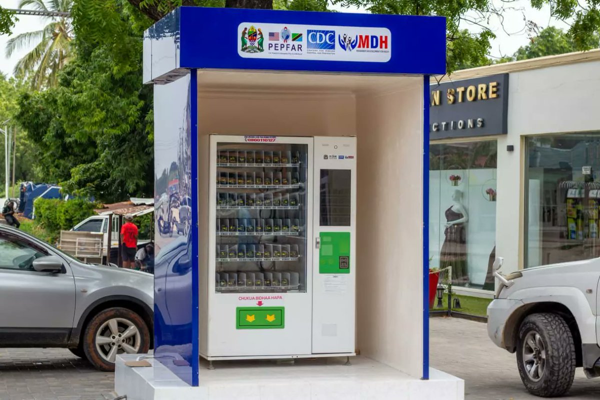 mdh_tanzania's tweet photo. With @CdcTanzania funding, MDH has innovativelly installed four Digital Vending Machines (DVM) at four hotspots in Dar es Salaam [Tandale, Mwananyamala, Tabata and Sinza]. DVM work 24 hours to provide free condom services to people at a high risk of HIV infection. https://t.co/AwUzPq5T0U