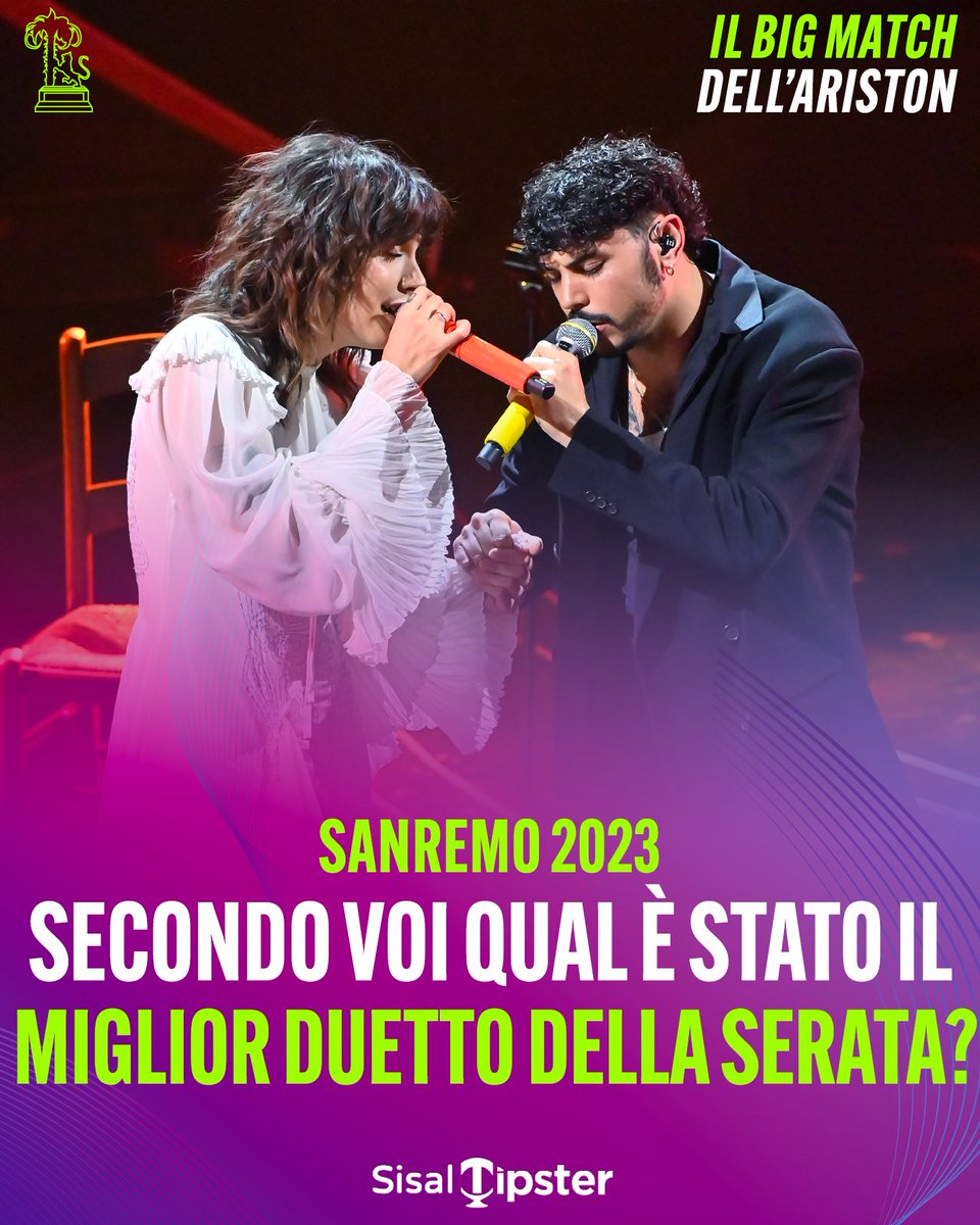 Una serata speciale e diversa, che scalda ancora di più gli spettatori in vista della finale di questa sera 💥

Q è stata la miglior performance della serata dei duetti? 🤔👇

#sisaltipster #tquality #tqualitydaldivano #ilbigmatchdellariston #ilprotagonista  #sanremo #sanremo2023