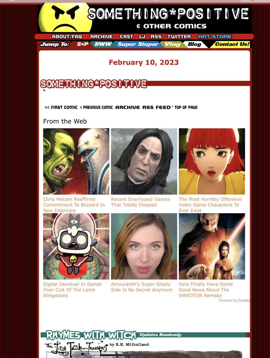 Zoidland's tweet photo. @choochoobear iPad/Safari. Everything on the page loads right up — including the ads at the bottom — except the comic itself. https://t.co/VaAKKqO0h2