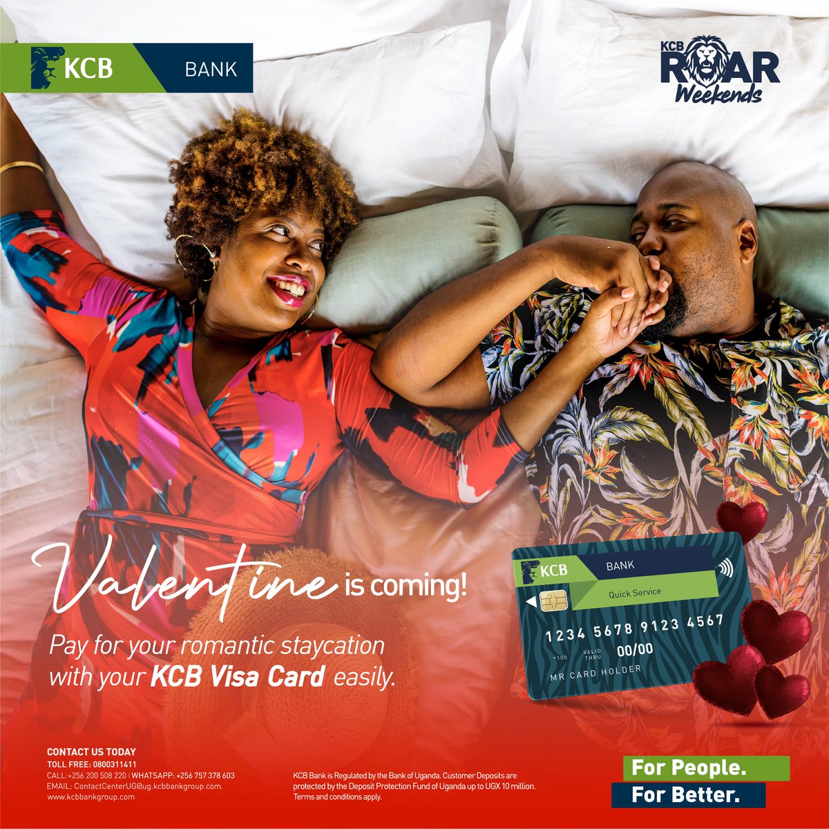 kcbbankug's tweet photo. Celebrate love with the #KCBVisaCard. No hassles, just convenience.
#ForPeopleForBetter #KCBRoarWeekends https://t.co/4bUamtJZmS