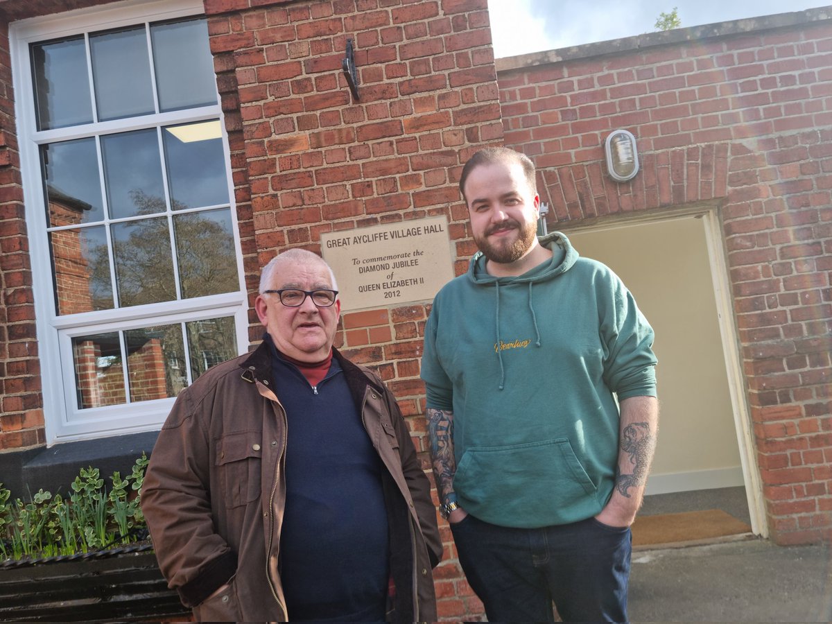 biglabourlad's tweet photo. A quick catch up with the one and only Jimmy Atkinson this morning. He was picking up case work like the excellent @LabourDCC councillor he is at the Aycliffe village breakfast club 🌹 https://t.co/9VVPv5iKuQ