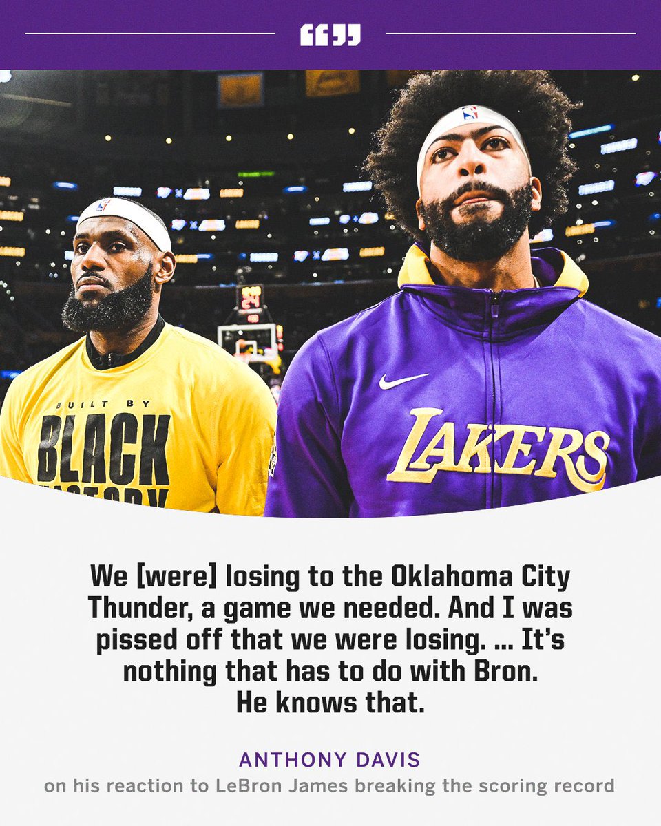 HouseOfHooperss's tweet photo. AD explained why he didn't celebrate LeBron's record-breaking bucket. https://t.co/zyqrAmdbRh