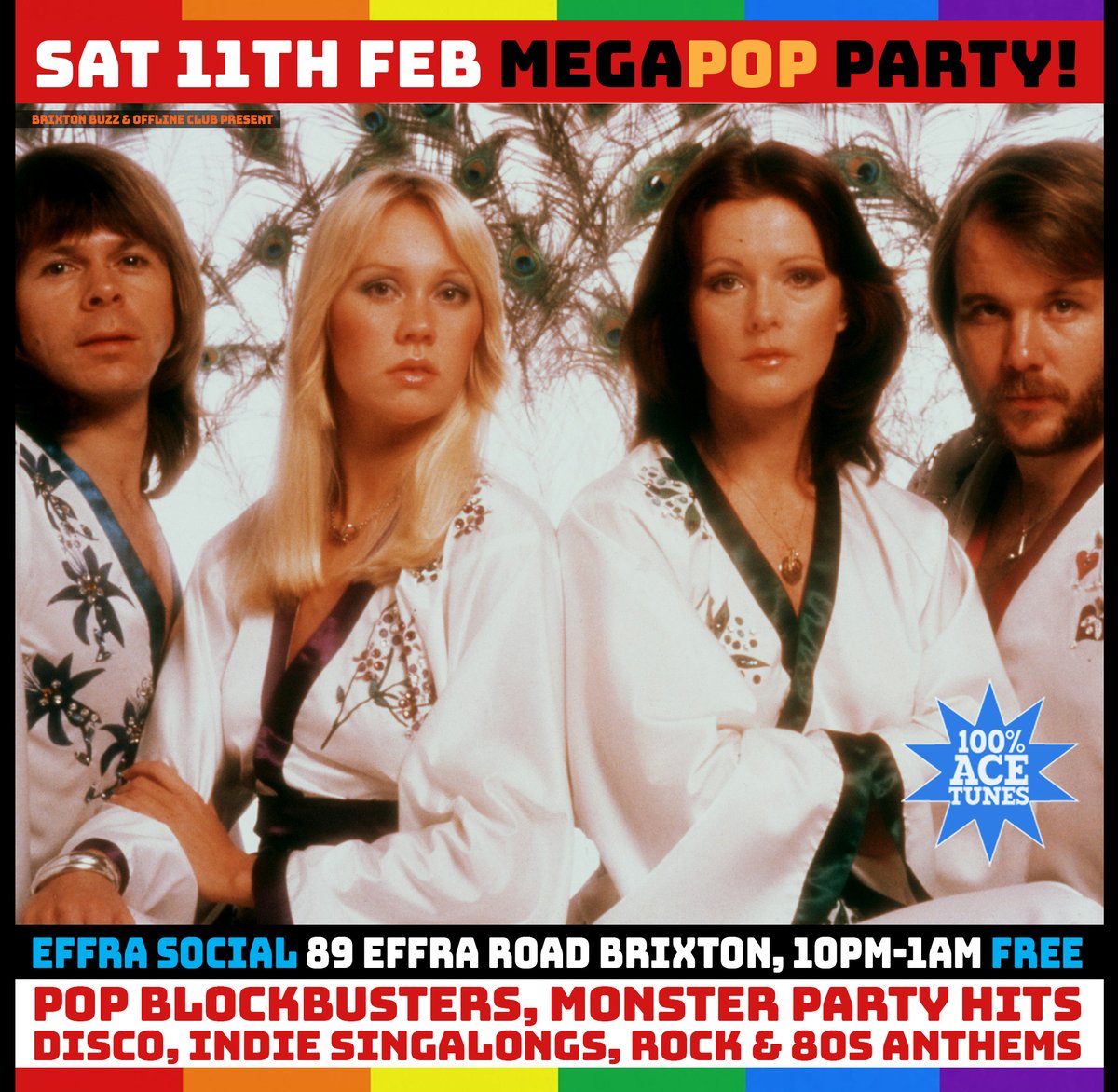 offlineclub's tweet photo. TONIGHT! Brixton MegaPop party at the Effra Social, Sat 11th Feb 2023 – open till 1am, free entry all night!

https://t.co/kABaKPYGaJ

#free #Brixton #LGBTQI #pop #abba #fleetwoodmac #bowie https://t.co/vpVGmPFM6W