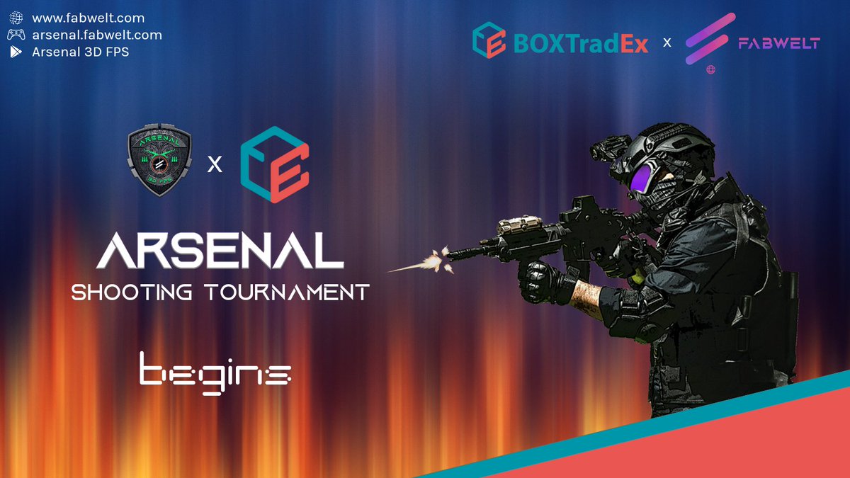 FabweltToken's tweet photo. The HEAT is ON 🔥🔥🔥

#Arsenal 3D Shooting #Tournament Event with @box_trad starts now!

⏰ Period: 12 PM 11 Feb - 11 Mar 2023 (UTC) 

🎁 Rewards: Maximum $3000 USDT

Register to join ⬇️

https://t.co/t3gZ7tmwcK

#FPS #P2E #Gaming #playArsenal #GameFi https://t.co/jXgXtCPKvs