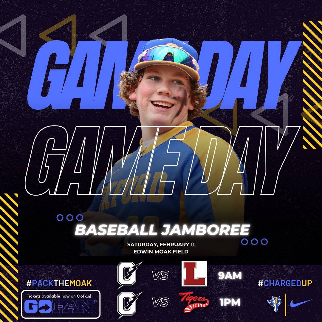 OxfordMSB's tweet photo. Get up, itโs GAMEDAY! Chargers play at 9 & 1! #PackTheMoak #ChargedUp https://t.co/XutDV4iRkO