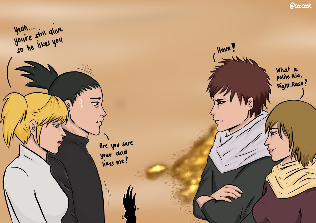 CeeCeeK's tweet photo. Aweee….. he likes you Shika, he’s even giving you gold 🤩🤩🤩 #shikatema #shikamaru #temari https://t.co/pEj4Q7FkRt