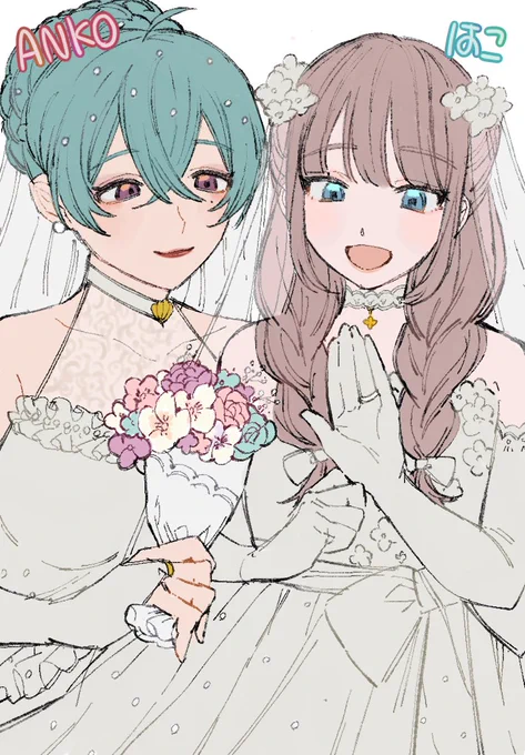 はこちとウェディングドレス着たぞ #AN子 