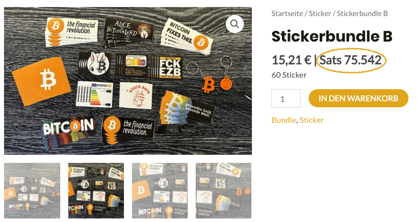 stuff4btc's tweet photo. 🎉Endlich ist es soweit, es werden nun die Preise in dem härtesten Geld der Welt angezeigt.
Und zwar in #Sats!

Zur Feier des Tages gibt bis zum 15.02 einen Gutscheincode. 👀
Mit dem Code "Bitcoin" spart ihr 12,21% eurer wertvollen #Sats.

#Bitcoin
#BitcoinOnlyShop
🟠#stuff4btc https://t.co/bZvSK23wUy