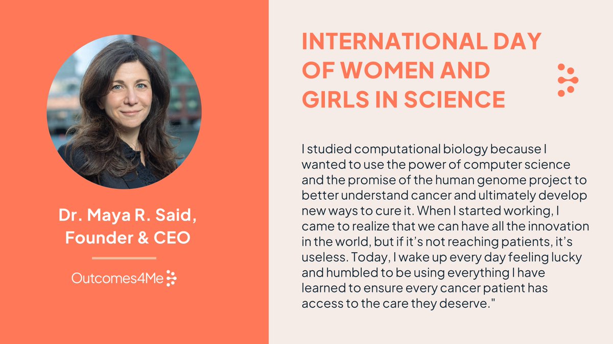 outcomes4me's tweet photo. For International Day of Women &amp; Girls in Science, we highlight a few of the women applying their #STEM backgrounds to mission-driven work at Outcomes4Me. Read below about how personally meaningful this work is for each of them. https://t.co/vbWkcB3HCE