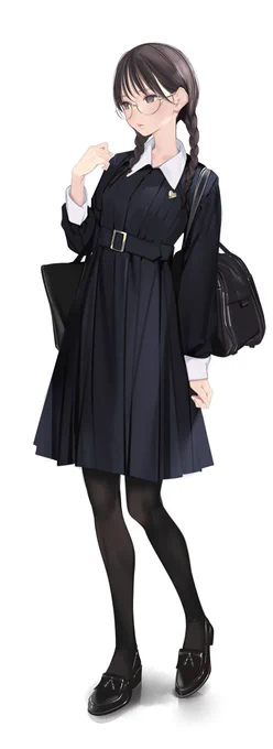三つ編みめがねガール 