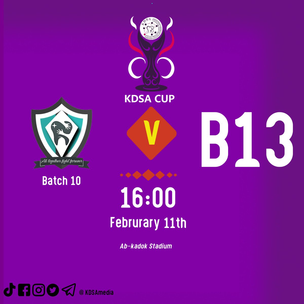 KDSAmedia's tweet photo. ستقام اليوم المباراة الإفتتاحية لبطولة #KDSA_CUP
بين الأكثر حضورا "B10" الذي تأهل لنهائيين من أصل ثلاثة مشاركات و الأحدث وصولا "B13" بمشاركته الأولى في البطولة
فهل ستغلب خبرة مازن و رفاقه في الدفعة العاشرة ام لحماسة الشباب و رفاق خليفة رأي آخر ؟!
#ChampionsLeague
#Sudan
#KDSA https://t.co/OclHrALfxn