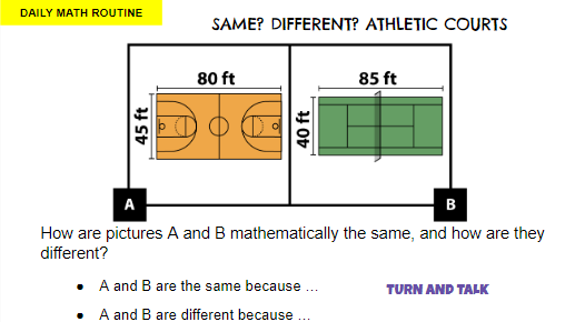 Again, I am so grateful for the Math at Home website from The Math Learning Center.
mathathome.mathlearningcenter.org/activity/1556
I find students bouncing ideas around so readily with these routines.
#iteachmath  #elemmathchat #educhat #Math4All