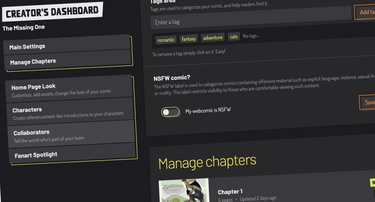Comic settings page!
Trying to gather all the different settings that could be useful for comic creators... hopefully I get it right!
Let me know if you've got cool ideas :) 
#webdevelopment #furry #anthro #webcomics