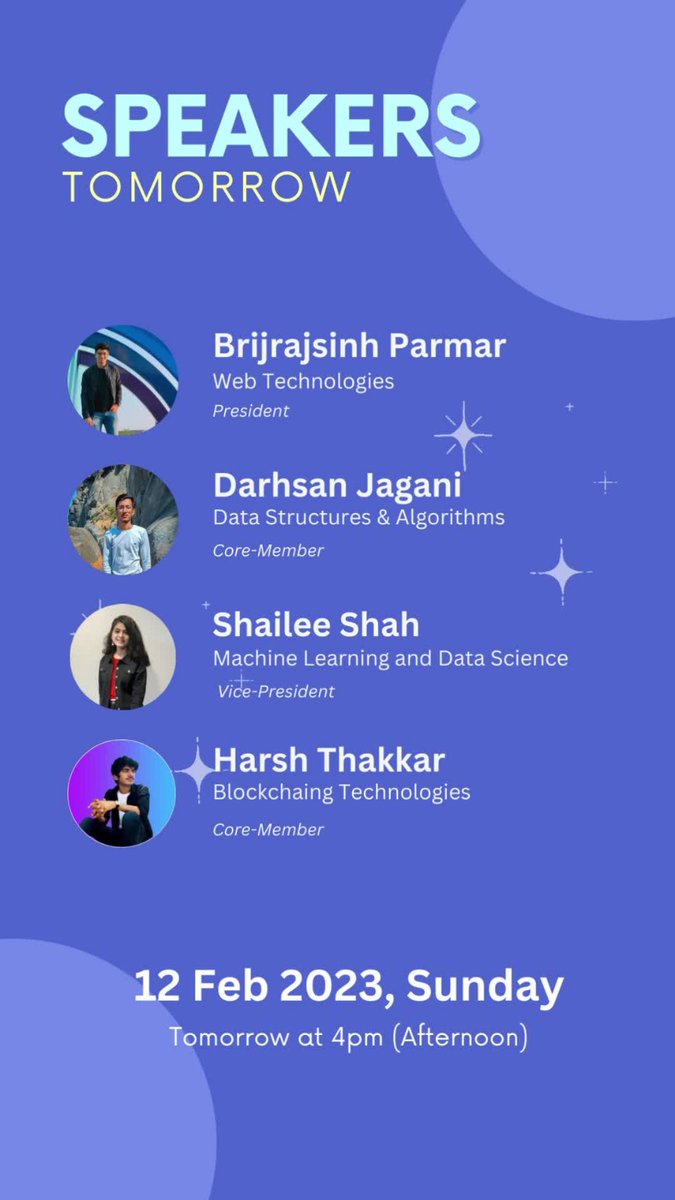HarshThakkar971's tweet photo. Super Excited for tomorrow's Virtual Event by One and Only Tech Club of out college @BitstobytesGec introducing various Tech Domains to newbies and welcoming them to the Tech World  🥳🚀 https://t.co/0y3OAjqUyV