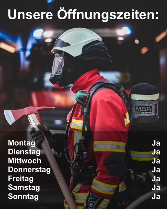 FeuerwehrLE's tweet photo. Berufsfeuerwehren arbeiten im Schichtdienst und sind rund um die Uhr besetzt.
Damit ihr nicht lange suchen müsst:
Hier unsere Öffnungszeiten als freiwillige Feuerwehr: ⤵️
#WirFürLE
#FreiwilligStarkFürLE
#LE112 #112live ^cz https://t.co/sC36D8egWJ