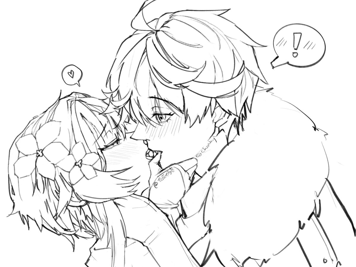 chothyl's tweet photo. Kiss ✨
（sorry I forgot the earring）
#GenshinImapct #chilumi #タル蛍 #达荧 https://t.co/Aqu32zG2ye