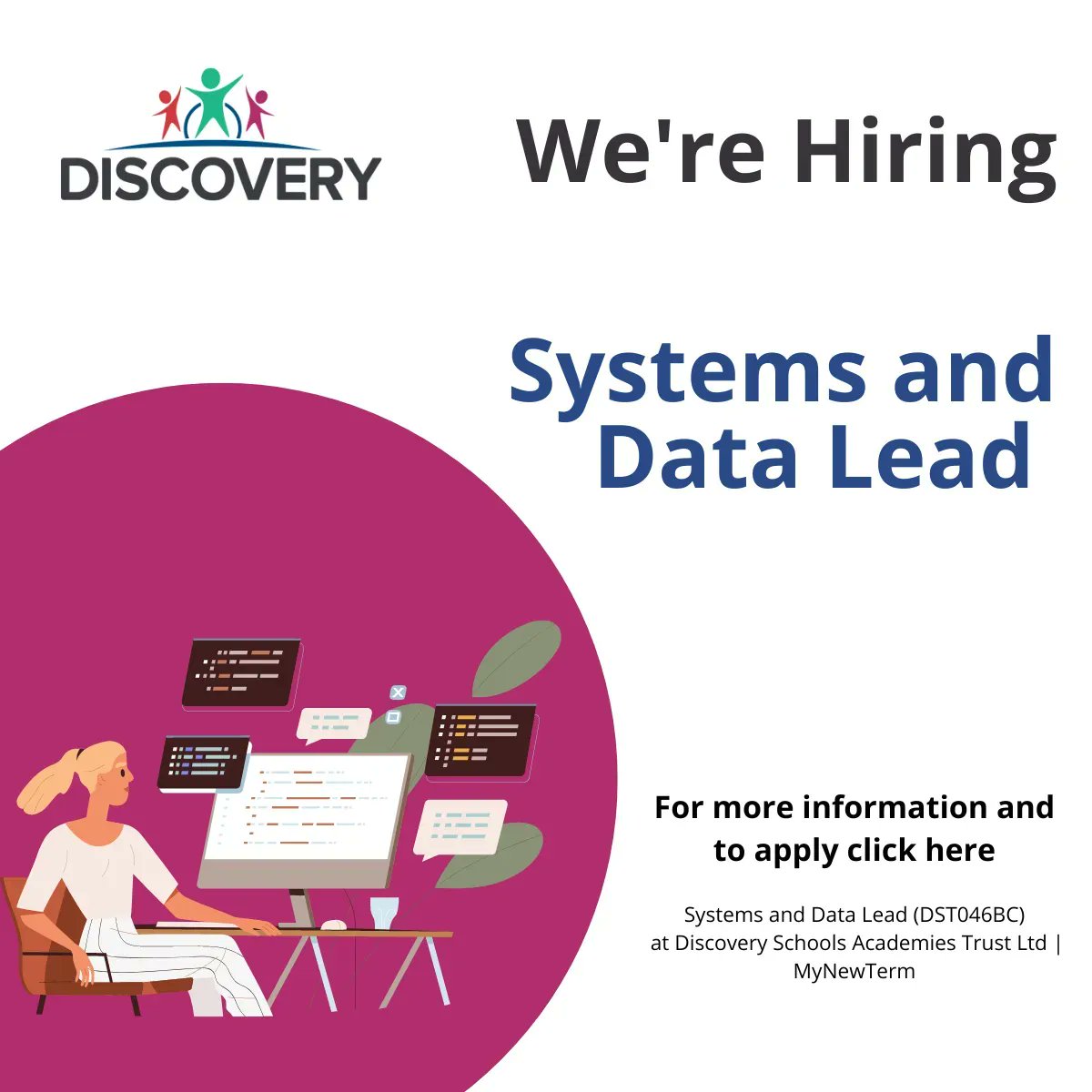 We have an exciting opportunity to recruit for a Systems and Data Lead.

Closing date: Midday, Fri 3rd Mar, 2023.

View full details and apply online   
<a href="/MyNewTerm/">MyNewTerm</a> ⬇️ 
buff.ly/3loLuFq 

#newopportunity #network #dataanalytics #analyticsjobs #careers