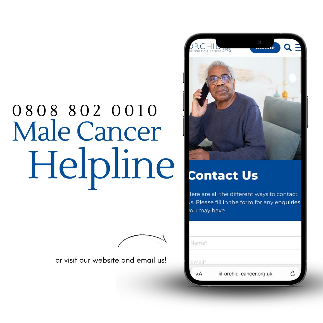 orchidcancer's tweet photo. Give us a call on our confidential male cancer helpline on Monday, Wednesday, and Friday every week between 9am - 5pm.
Or email us at helpline@orchid-cancer.org.uk
#cancersupport #cancersupportgroup #cancerhelpline #malecancer #malecancerawareness #menwithcancer #cancer https://t.co/GRHecbcCJl