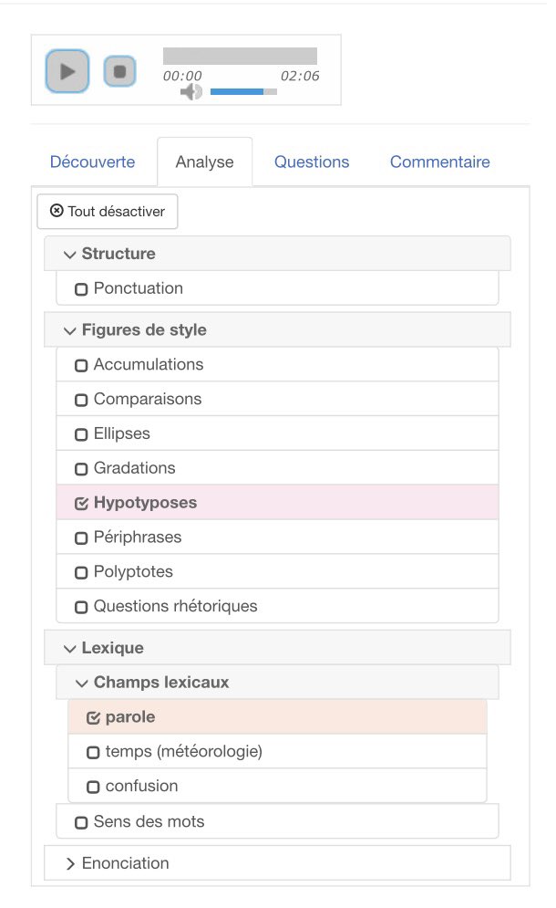 ClaireDoz's tweet photo. La plateforme #Lytext peut permettre à l’élève d’entrer en autonomie dans l’analyse des textes, ou de faire des prolongements à ceux étudiés en classe https://t.co/lByxJKhEva https://t.co/PwE4huUqT5