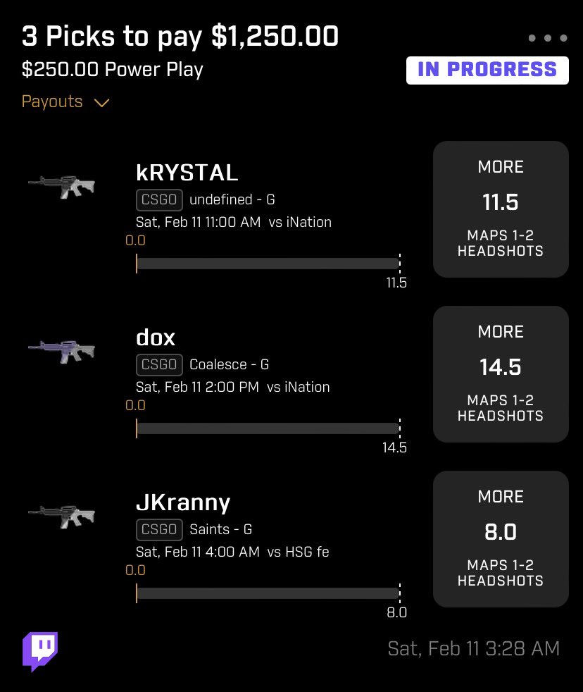 The Daily Hitman On Twitter Csgo Plays On Prize Picks For 2 11 Promo Code Hitman New Users