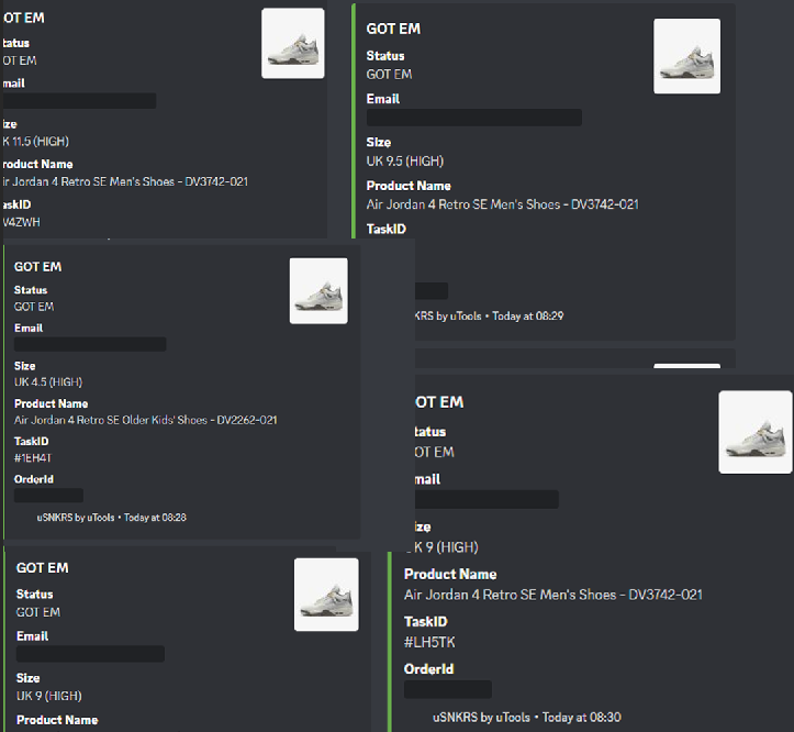 iamothmann's tweet photo. Stock got a bit peak but we made it through

Bot: @usnkrs @usnkrs_success
Proxies: @RetailByRampage
Server: @ToxicServerss
Auto Verifier: @No3DS https://t.co/A86f0KDraL