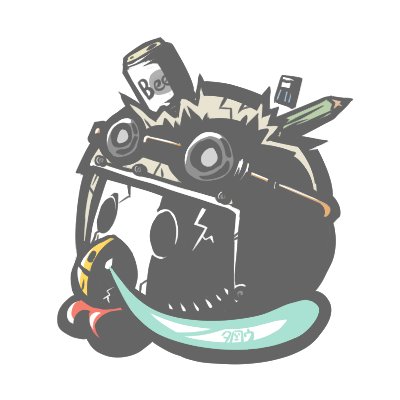 「プロフ画像も心機一転で参ります 今までのハナタレどくろにチキン野郎の意味を足しま」|タロウ@一日一絵のイラスト