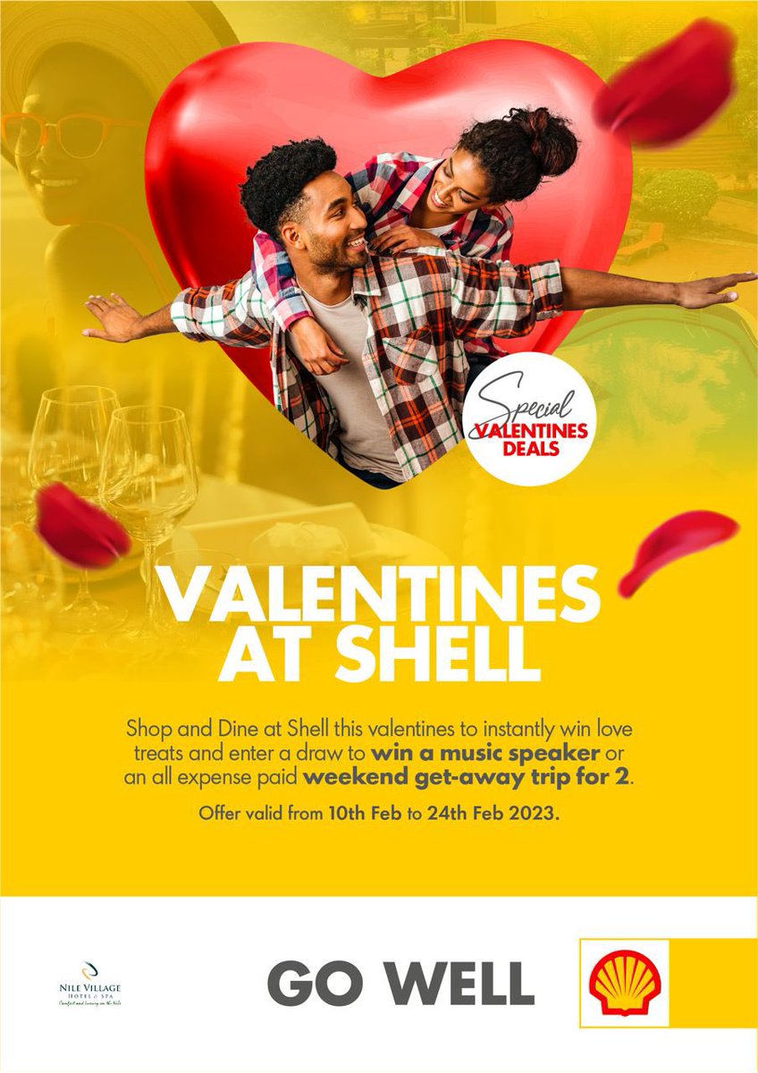 QuteJR's tweet photo. A speaker or a getaway?
Shop or Dine @Shell_Uganda between today and 24th and win a trip!
Speaker for singles, getaway for us couples everybody wins ๐ฉ
#ValentineAtShell https://t.co/46jzRbJuhO