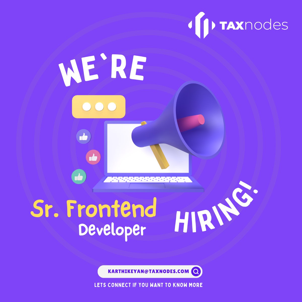 intrepidkarthi's tweet photo. I am hiring for a Senior/Lead frontend engineer at @TaxNodes_ . This is a hands on role. Our FE is built on next.js. Ping me if you are keen to learn more about the role. Please RT. https://t.co/Svt1Cgr2bf