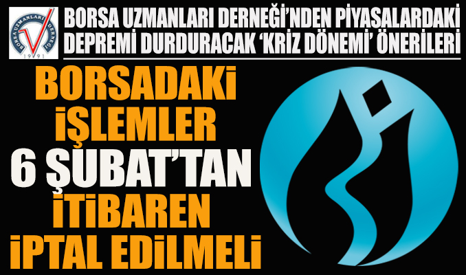 BUD: Borsada işlemler 6 Şubat’tan itibaren iptal edilmeli, 5 gün daha kapatılmalı #borsa #BUD #işlemiptali - borsagundem.com/haber/bud-bors…