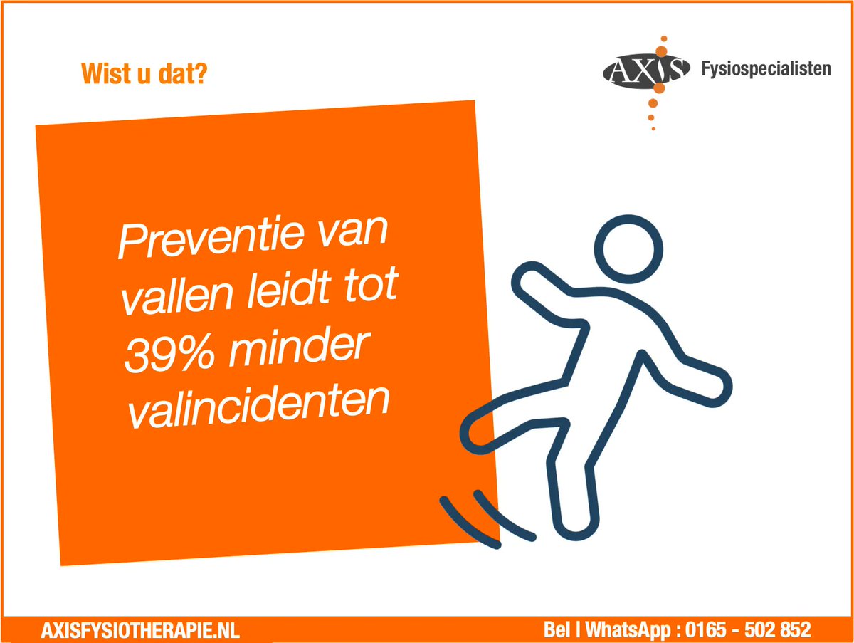 Bent u er ook bij?

• Datum: maandag 13 Februari organiseren we 2 informatie uren over #Valpreventie.

• Tijden
van 11.00 tot 12.00 uur
van 17.00 tot 18.00 uur

• Locatie: Axis Etten Leur, Nassaulaan 2 

Ga voor meer informatie: buff.ly/3IHPH0t 

#Axisfysiotheapie