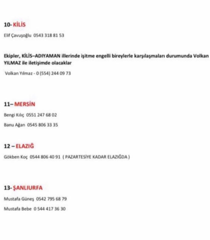 Deprem Bölgesindeki illerimizde İşitme Engelli vatandaşlarımız ile iletişiminize destek veren İşaret Dili Tercümanlarının iletişim bilgileri <a href="/BabalaTv/">BaBaLa TV</a> <a href="/ahbap/">Ahbap</a> <a href="/haluklevent/">Haluk Levent ( Ahbap Ekibi )</a> <a href="/fatihaltayli/">Fatih Altayli 🔴🇹🇷</a>