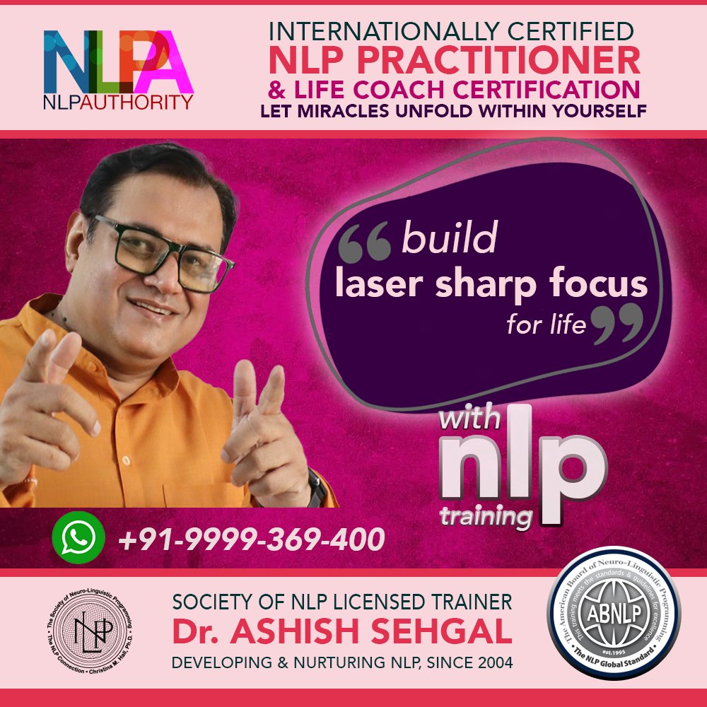 ashishsehgal's tweet image. Strengthen your focus and get better results with our NLP Practitioner Training. Learn the latest techniques and tools to shift your mindset and reach your goals. 

SignUp for a Free Interactive Session at NLPA.in 

#sharpfocus #nlptraining #nlpa #ashishsehgal