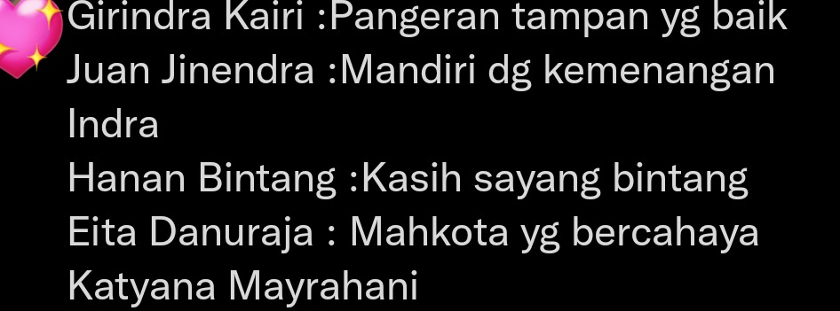 EsukotoEnthu's tweet photo. @tanyarlfes Bingung sendiri mau pake yg mana, selalu suka sm nama2 lokal sanskerta/jowo vibes https://t.co/wsRKZYtLky