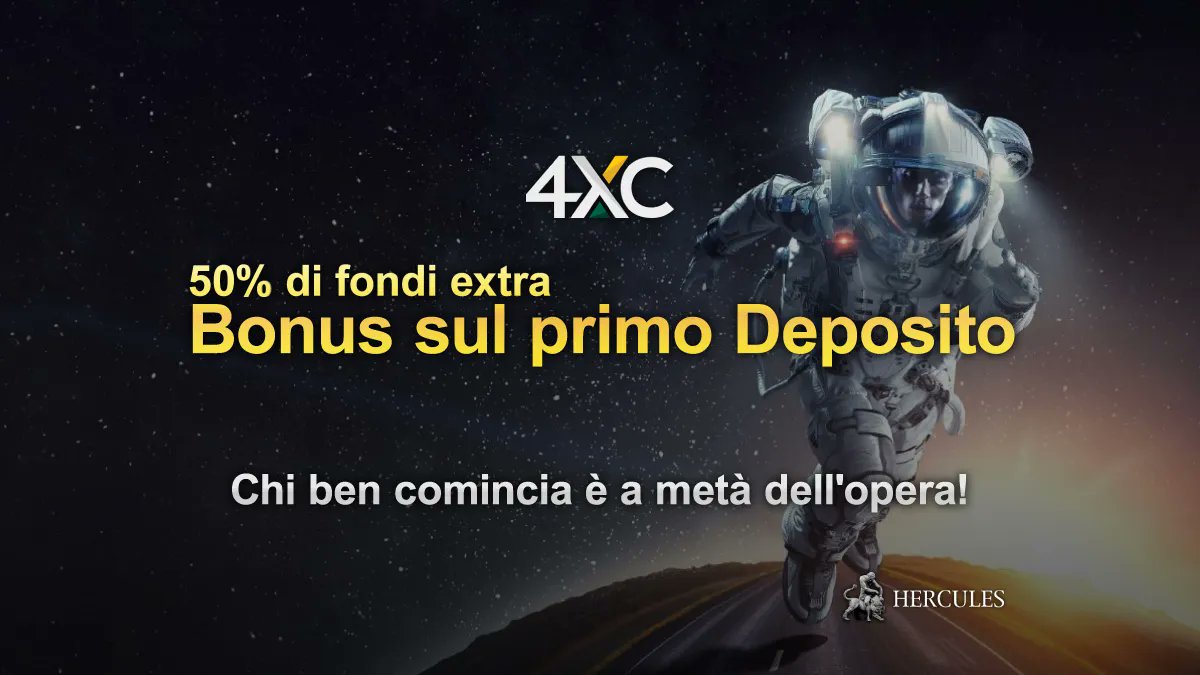 hercules_italy's tweet image. #Bonus sul primo deposito del 50% 4XC.

buff.ly/3WUYiQU 

Chi ben comincia è a metà dell'opera! 50% di fondi extra sul tuo primo deposito con #4XC ! 

#ForexlikeHercules